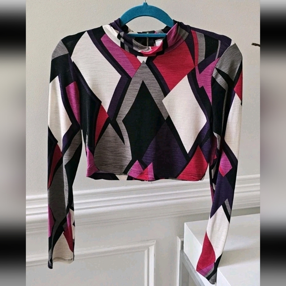Monaco Multicolor Geometric Crop Top